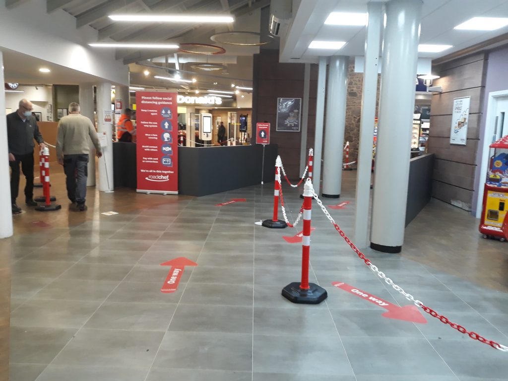Motorway service station lockdown