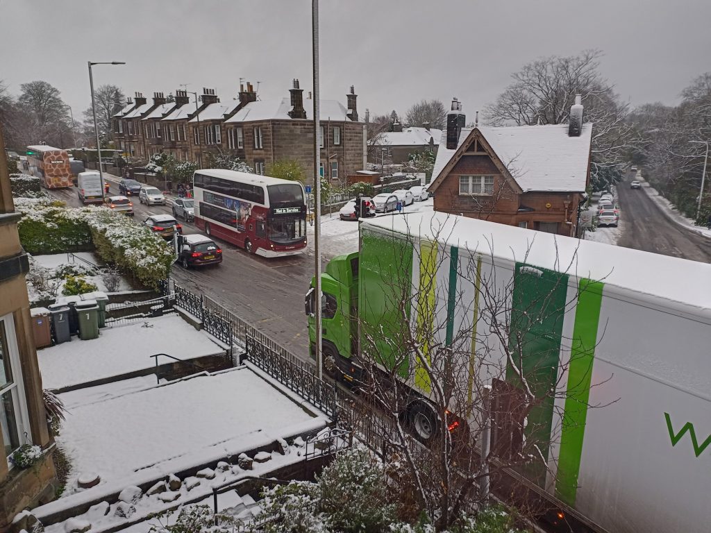traffic in snow