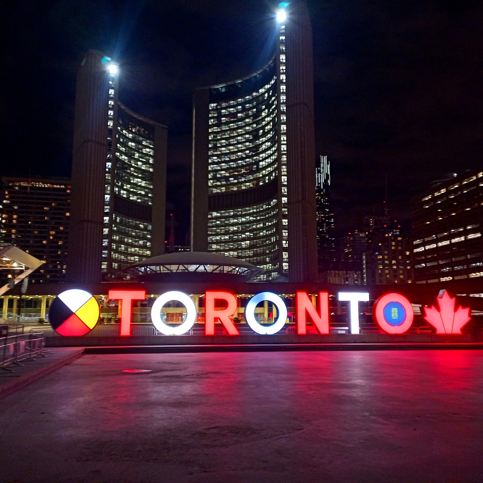 Toronto sign at night
